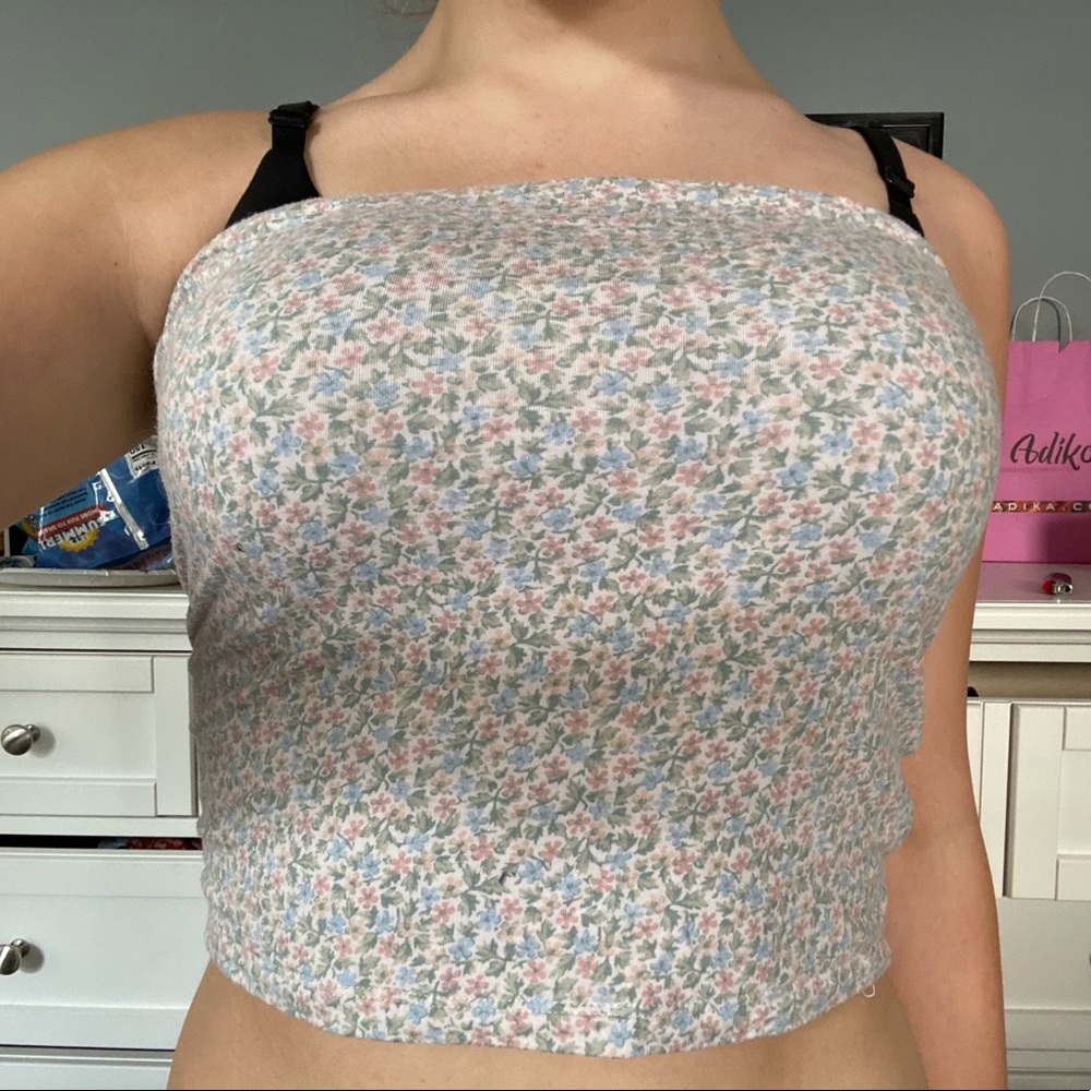 Floral American Eagle tube top